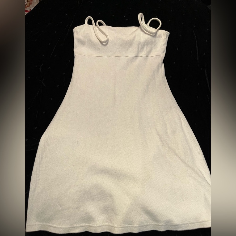 Moda International White Built-In Bra Mini Dress